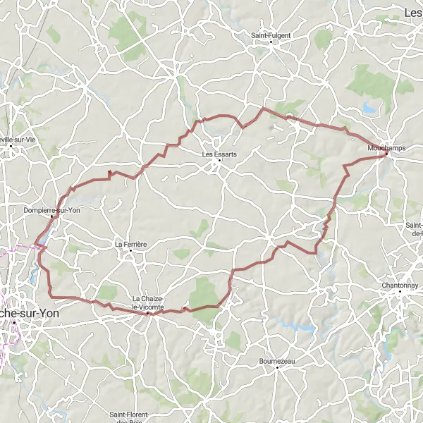 Map miniature of "The Gravel Adventure" cycling inspiration in Pays de la Loire, France. Generated by Tarmacs.app cycling route planner