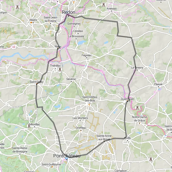 Map miniature of "Riverside Road Expedition" cycling inspiration in Pays de la Loire, France. Generated by Tarmacs.app cycling route planner