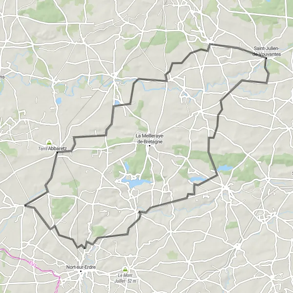 Map miniature of "The Medieval Loop" cycling inspiration in Pays de la Loire, France. Generated by Tarmacs.app cycling route planner