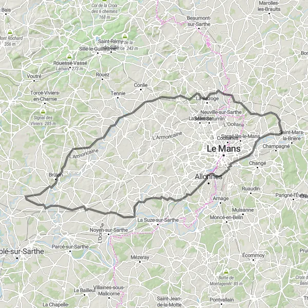 Map miniature of "The Epic Tour" cycling inspiration in Pays de la Loire, France. Generated by Tarmacs.app cycling route planner