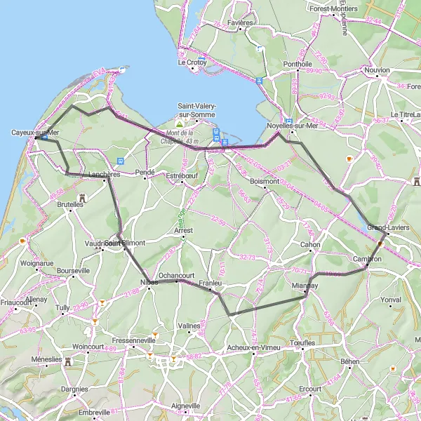 Map miniature of "The Hill Challenge" cycling inspiration in Picardie, France. Generated by Tarmacs.app cycling route planner
