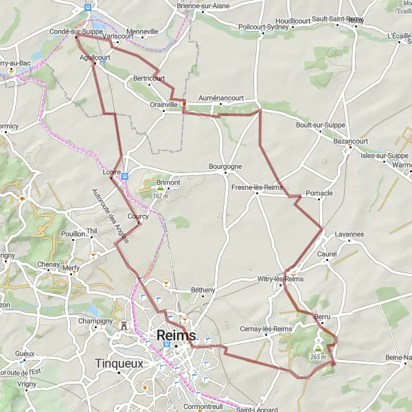 Miniature de la carte de l'inspiration cycliste "Escapade Champêtre" dans la Picardie, France. Générée par le planificateur d'itinéraire cycliste Tarmacs.app