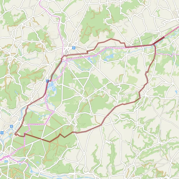 Miniature de la carte de l'inspiration cycliste "Boucle Gravel Mont Renaud" dans la Picardie, France. Générée par le planificateur d'itinéraire cycliste Tarmacs.app