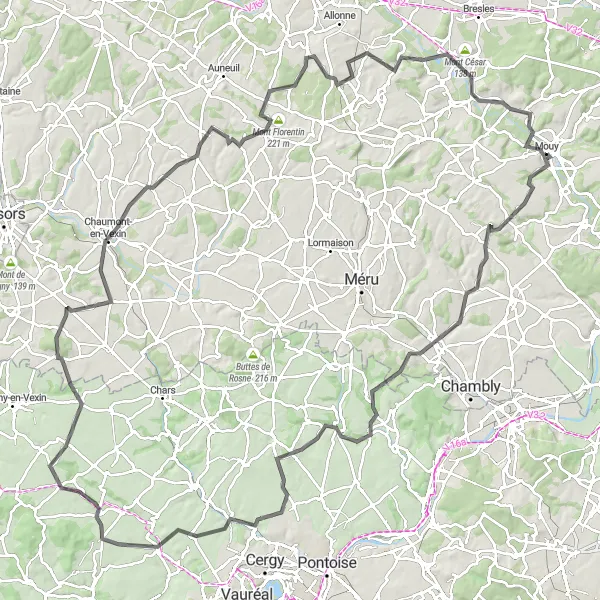 Map miniature of "Discovering the Valleys of Picardie" cycling inspiration in Picardie, France. Generated by Tarmacs.app cycling route planner