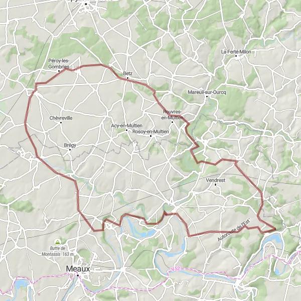 Miniature de la carte de l'inspiration cycliste "Circuit de la Vallée de la Marne" dans la Picardie, France. Générée par le planificateur d'itinéraire cycliste Tarmacs.app