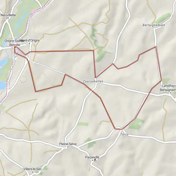 Miniature de la carte de l'inspiration cycliste "Parcours tranquille à travers les vallées" dans la Picardie, France. Générée par le planificateur d'itinéraire cycliste Tarmacs.app