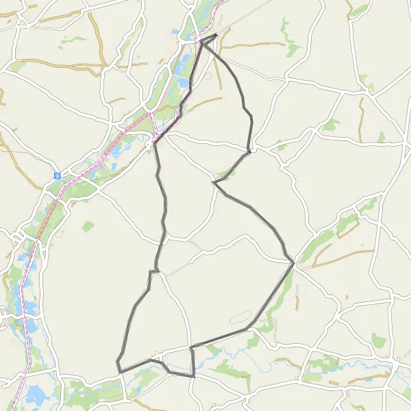 Map miniature of "Road Route: Mont-d'Origny to Ribemont" cycling inspiration in Picardie, France. Generated by Tarmacs.app cycling route planner