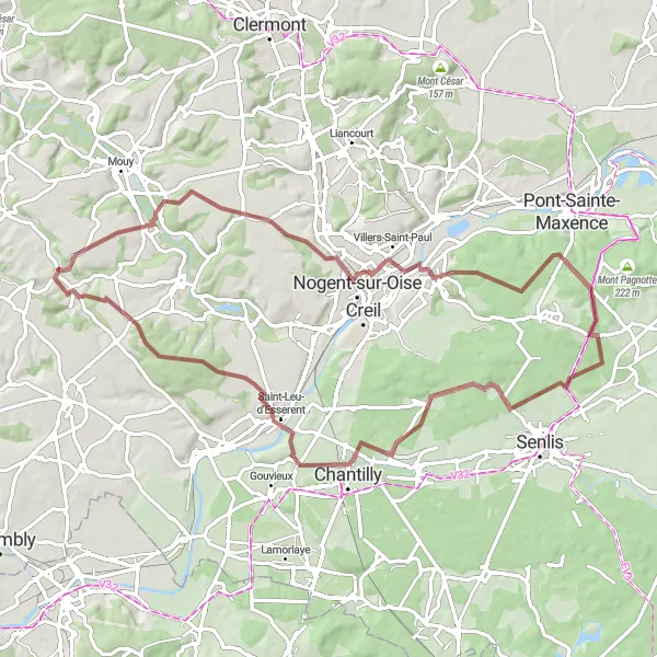 Map miniature of "Gravel Adventure Tour" cycling inspiration in Picardie, France. Generated by Tarmacs.app cycling route planner