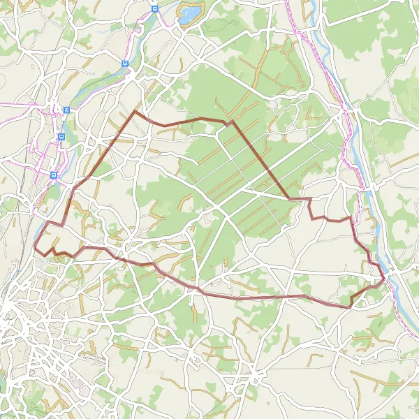 Map miniature of "Lavoux Loop" cycling inspiration in Poitou-Charentes, France. Generated by Tarmacs.app cycling route planner