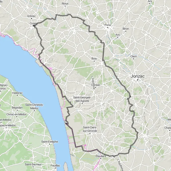 Map miniature of "Charente-Maritime Adventure" cycling inspiration in Poitou-Charentes, France. Generated by Tarmacs.app cycling route planner