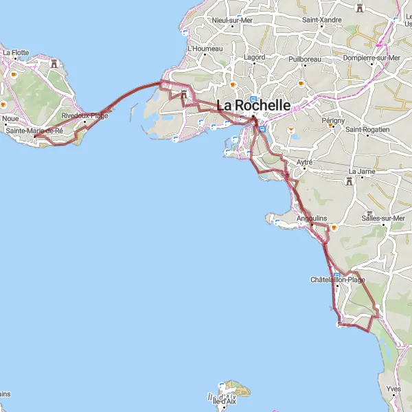 Map miniature of "Gravel Adventure" cycling inspiration in Poitou-Charentes, France. Generated by Tarmacs.app cycling route planner