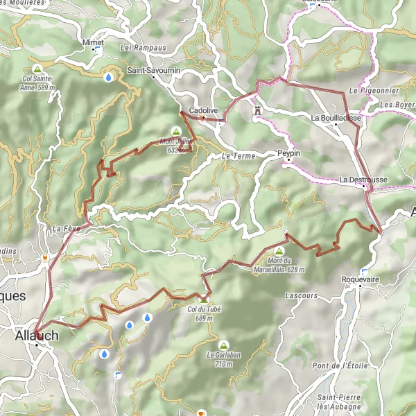 Karten-Miniaturansicht der Radinspiration "Rauf und Runter durch die Natur" in Provence-Alpes-Côte d’Azur, France. Erstellt vom Tarmacs.app-Routenplaner für Radtouren