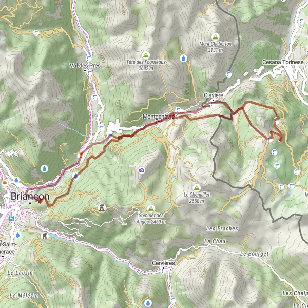 Map miniature of "Gravel Delight" cycling inspiration in Provence-Alpes-Côte d’Azur, France. Generated by Tarmacs.app cycling route planner