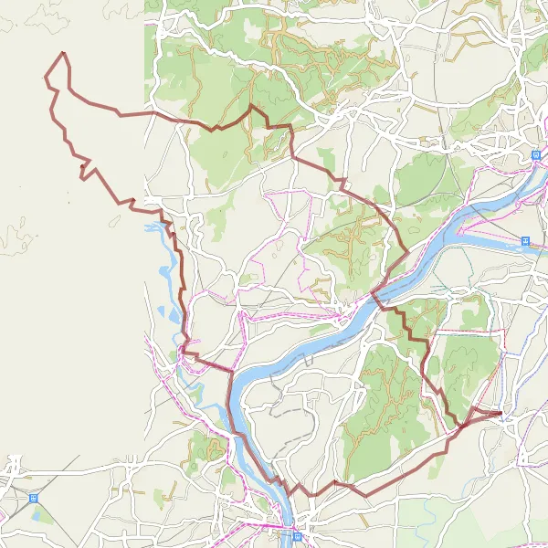 Miniatura mapy "Trasa gravelowa Domaine de Montfrin" - trasy rowerowej w Provence-Alpes-Côte d’Azur, France. Wygenerowane przez planer tras rowerowych Tarmacs.app