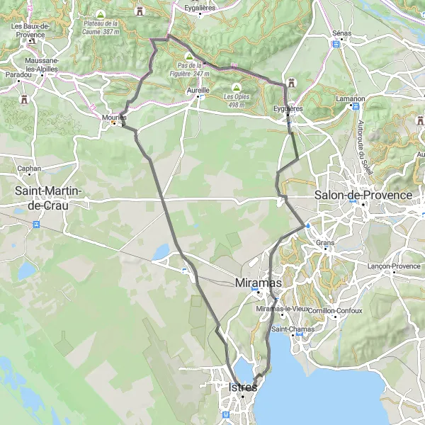 Map miniature of "Provencal Delights" cycling inspiration in Provence-Alpes-Côte d’Azur, France. Generated by Tarmacs.app cycling route planner