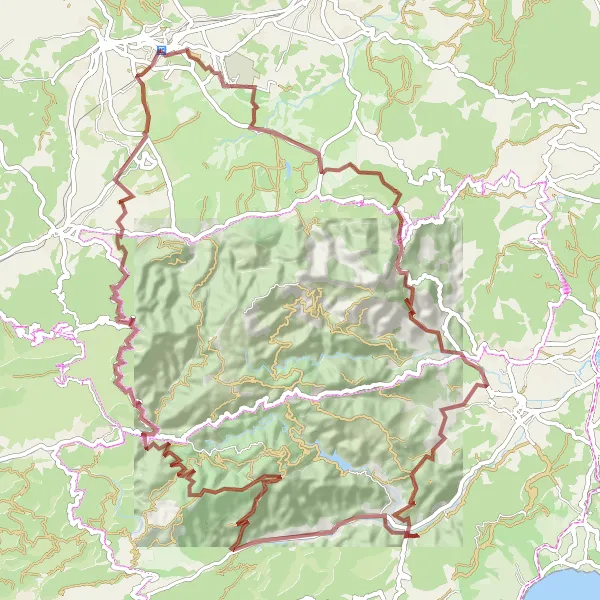 Miniatua del mapa de inspiración ciclista "Ruta de montaña de La Garde-Freinet" en Provence-Alpes-Côte d’Azur, France. Generado por Tarmacs.app planificador de rutas ciclistas