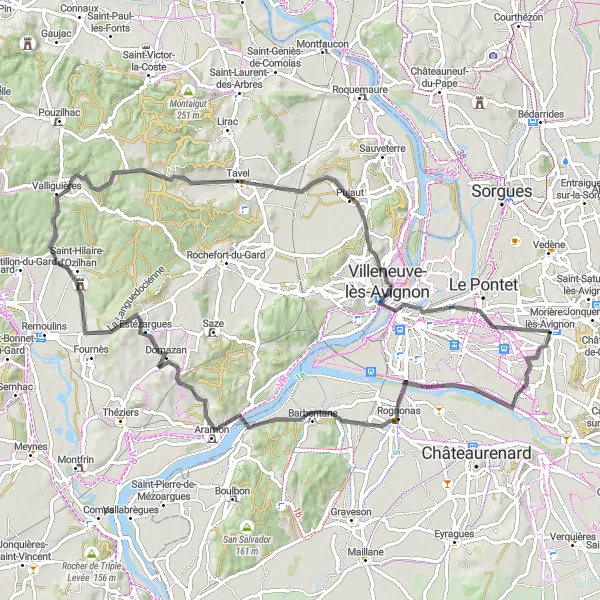 Map miniature of "Les Domes Panoramic View" cycling inspiration in Provence-Alpes-Côte d’Azur, France. Generated by Tarmacs.app cycling route planner