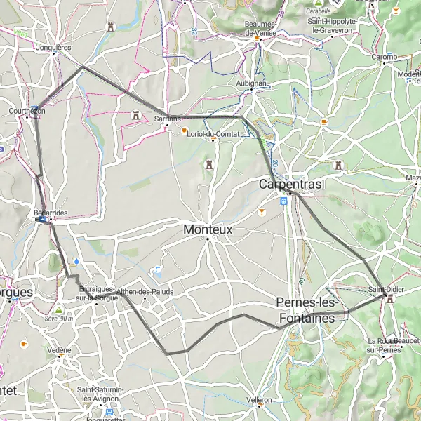 Miniatuurkaart van de fietsinspiratie "Pittoreske dorpenroute in de Provence" in Provence-Alpes-Côte d’Azur, France. Gemaakt door de Tarmacs.app fietsrouteplanner