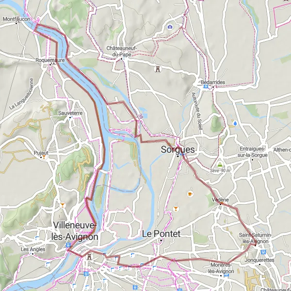 Miniaturekort af cykelinspirationen "Gruscykelrute til Rochers des Domes og Tour Philippe le Bel" i Provence-Alpes-Côte d’Azur, France. Genereret af Tarmacs.app cykelruteplanlægger