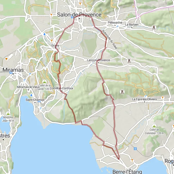 Karten-Miniaturansicht der Radinspiration "Versteckte Schönheiten von Lançon-Provence" in Provence-Alpes-Côte d’Azur, France. Erstellt vom Tarmacs.app-Routenplaner für Radtouren