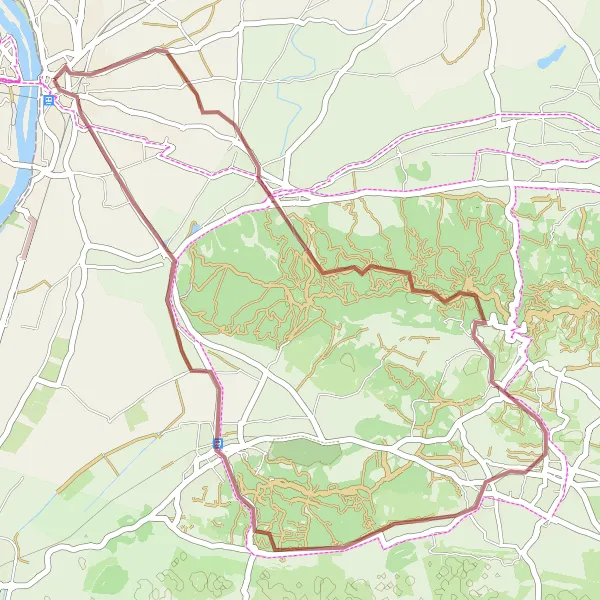 Miniatura mapy "Trasa Gravel w pobliżu Tarascon" - trasy rowerowej w Provence-Alpes-Côte d’Azur, France. Wygenerowane przez planer tras rowerowych Tarmacs.app