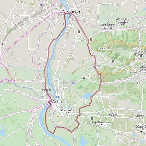 Miniatura mapy "Przejażdżka Château de Goubelet - Pont ancien" - trasy rowerowej w Provence-Alpes-Côte d’Azur, France. Wygenerowane przez planer tras rowerowych Tarmacs.app