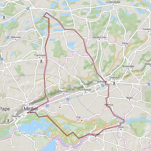 Kartminiatyr av "Panoramautsikt från St Barthélémy" cykelinspiration i Rhône-Alpes, France. Genererad av Tarmacs.app cykelruttplanerare