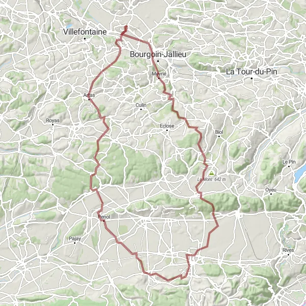 Karten-Miniaturansicht der Radinspiration "Herausfordernde Tour durch das Rhône-Alpes-Gebiet" in Rhône-Alpes, France. Erstellt vom Tarmacs.app-Routenplaner für Radtouren