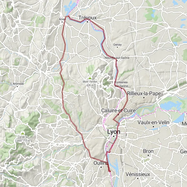 Miniatuurkaart van de fietsinspiratie "Verkenningstocht rond Pierre-Bénite" in Rhône-Alpes, France. Gemaakt door de Tarmacs.app fietsrouteplanner