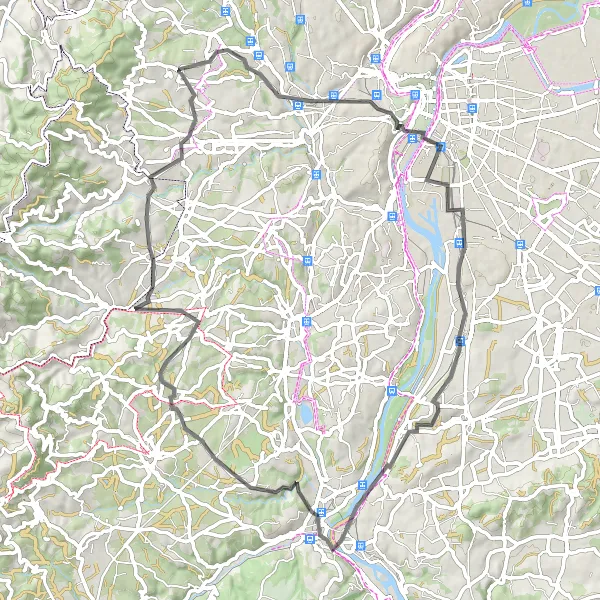 Map miniature of "Champvert Loop" cycling inspiration in Rhône-Alpes, France. Generated by Tarmacs.app cycling route planner