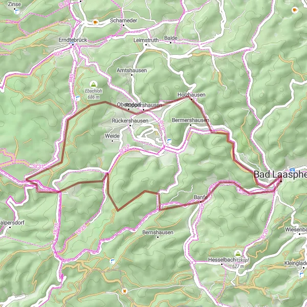 Map miniature of "Nature's Beauty Gravel Route" cycling inspiration in Arnsberg, Germany. Generated by Tarmacs.app cycling route planner