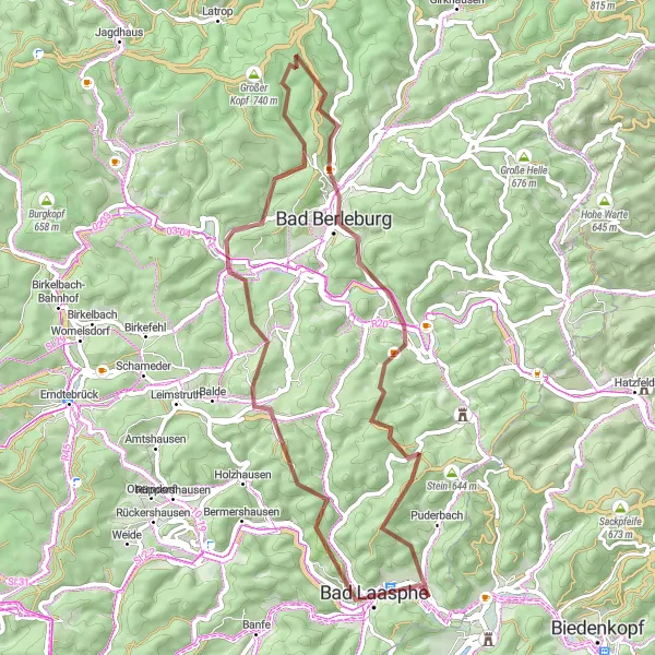 Map miniature of "Woods and Trails" cycling inspiration in Arnsberg, Germany. Generated by Tarmacs.app cycling route planner