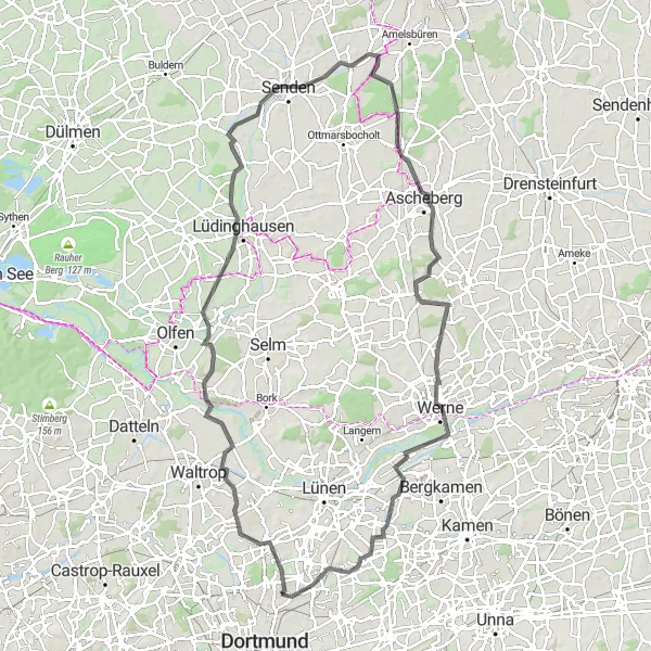 Map miniature of "Arnsberg Loop" cycling inspiration in Arnsberg, Germany. Generated by Tarmacs.app cycling route planner