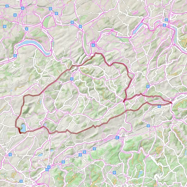 Map miniature of "Gravel Adventure around Gevelsberg" cycling inspiration in Arnsberg, Germany. Generated by Tarmacs.app cycling route planner