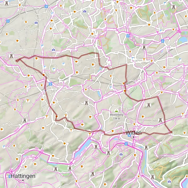 Map miniature of "Grimberg and the Bermuda Triangle" cycling inspiration in Arnsberg, Germany. Generated by Tarmacs.app cycling route planner