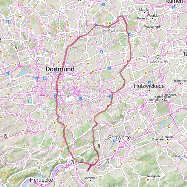 Karten-Miniaturansicht der Radinspiration "Erkunde abwechslungsreiche Landschaften und versteckte Orte" in Arnsberg, Germany. Erstellt vom Tarmacs.app-Routenplaner für Radtouren