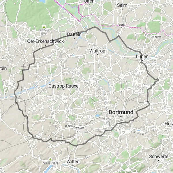 Map miniature of "Arnsberg Adventure" cycling inspiration in Arnsberg, Germany. Generated by Tarmacs.app cycling route planner