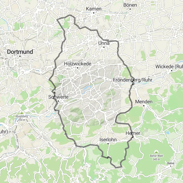 Map miniature of "Nature's Delight" cycling inspiration in Arnsberg, Germany. Generated by Tarmacs.app cycling route planner