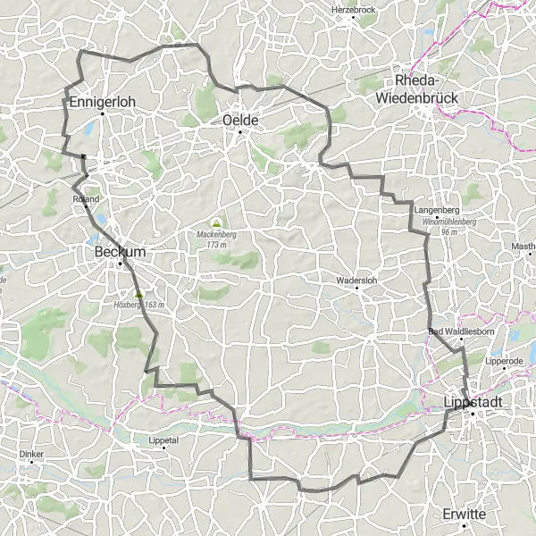 Karten-Miniaturansicht der Radinspiration "Burgen und Schlösser entdecken" in Arnsberg, Germany. Erstellt vom Tarmacs.app-Routenplaner für Radtouren