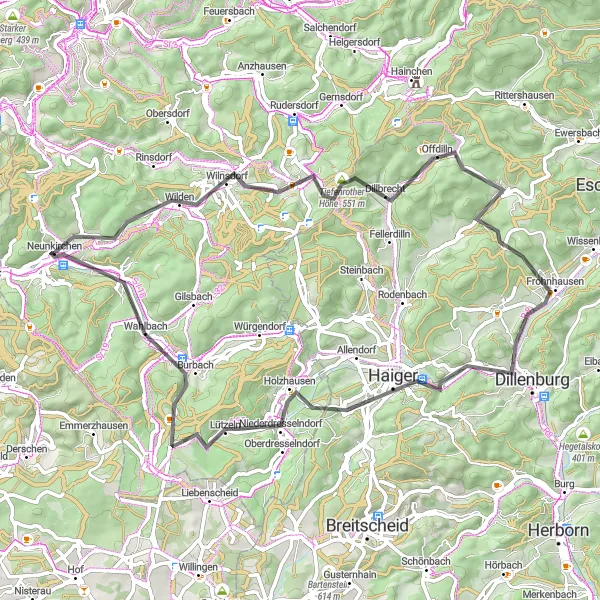 Map miniature of "Arnsberg Mountain Challenge" cycling inspiration in Arnsberg, Germany. Generated by Tarmacs.app cycling route planner