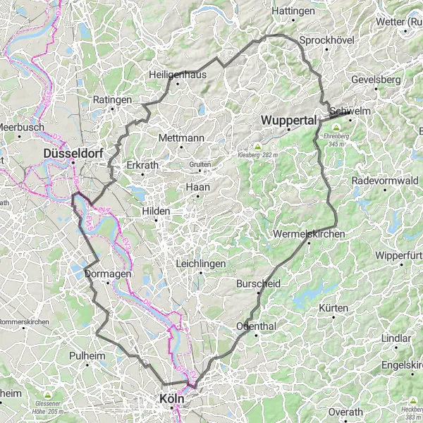 Map miniature of "Schwelm Loop" cycling inspiration in Arnsberg, Germany. Generated by Tarmacs.app cycling route planner