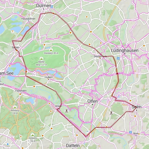 Map miniature of "Cultural Exploration by Gravel Cycling" cycling inspiration in Arnsberg, Germany. Generated by Tarmacs.app cycling route planner