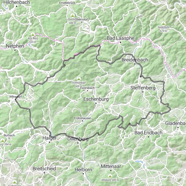 Karten-Miniaturansicht der Radinspiration "Bergige Fahrt durch die Natur" in Arnsberg, Germany. Erstellt vom Tarmacs.app-Routenplaner für Radtouren