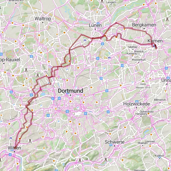 Map miniature of "The Hidden Treasures of Arnsberg" cycling inspiration in Arnsberg, Germany. Generated by Tarmacs.app cycling route planner