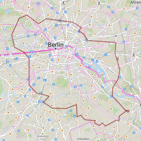 Karten-Miniaturansicht der Radinspiration "Gravel-Abenteuer durch Berlin und Umgebung" in Berlin, Germany. Erstellt vom Tarmacs.app-Routenplaner für Radtouren