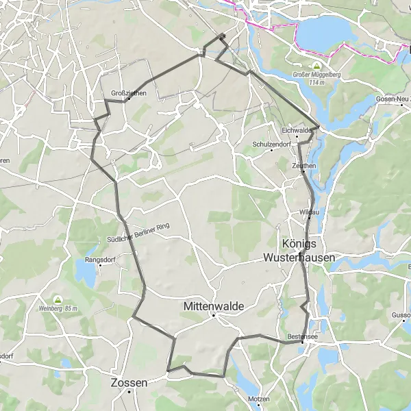 Karten-Miniaturansicht der Radinspiration "Radtour durch malerische Dörfer" in Berlin, Germany. Erstellt vom Tarmacs.app-Routenplaner für Radtouren