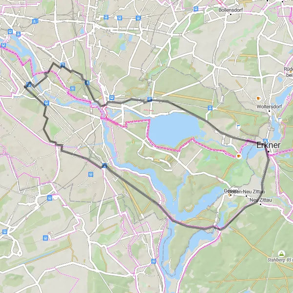 Map miniature of "Köpenick Exploration" cycling inspiration in Berlin, Germany. Generated by Tarmacs.app cycling route planner