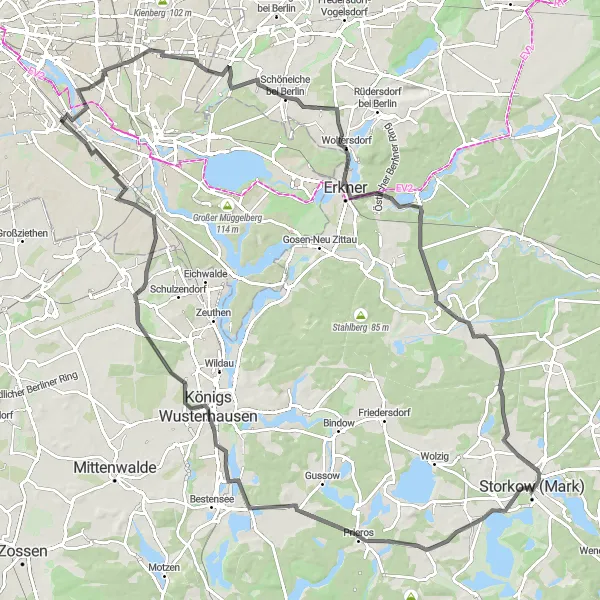 Karten-Miniaturansicht der Radinspiration "Historische Tour durch die Region" in Berlin, Germany. Erstellt vom Tarmacs.app-Routenplaner für Radtouren