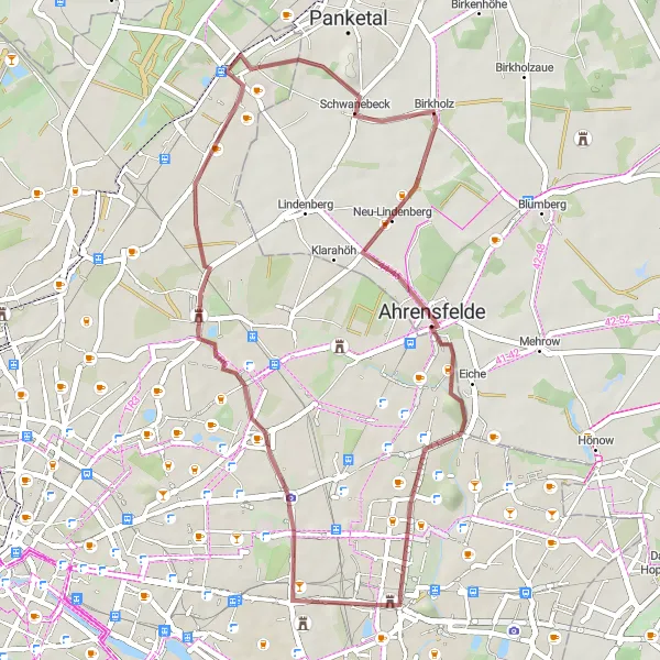 Karten-Miniaturansicht der Radinspiration "Natur pur rund um Malchow" in Berlin, Germany. Erstellt vom Tarmacs.app-Routenplaner für Radtouren