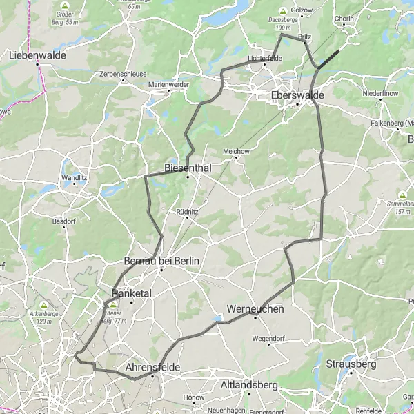 Karten-Miniaturansicht der Radinspiration "Rundtour um Britz und Lauseberg" in Berlin, Germany. Erstellt vom Tarmacs.app-Routenplaner für Radtouren